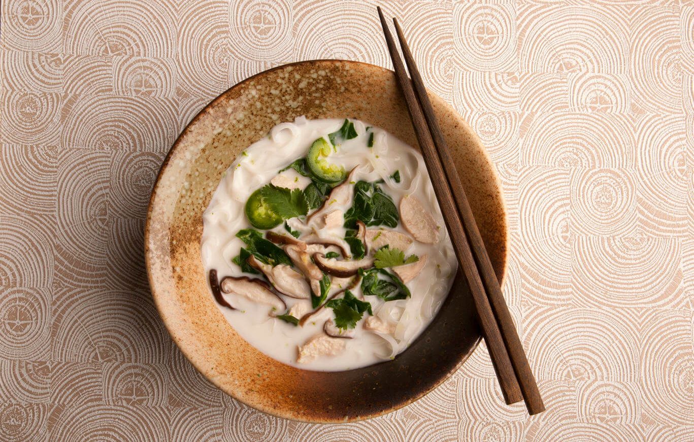 Chicken & Noodles in Coconut Lime Broth- anti-cancer recipes- cook for your life