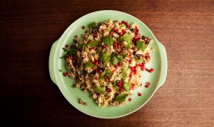 Curried Quinoa With Eggplant & Pomegranate Recipe Image