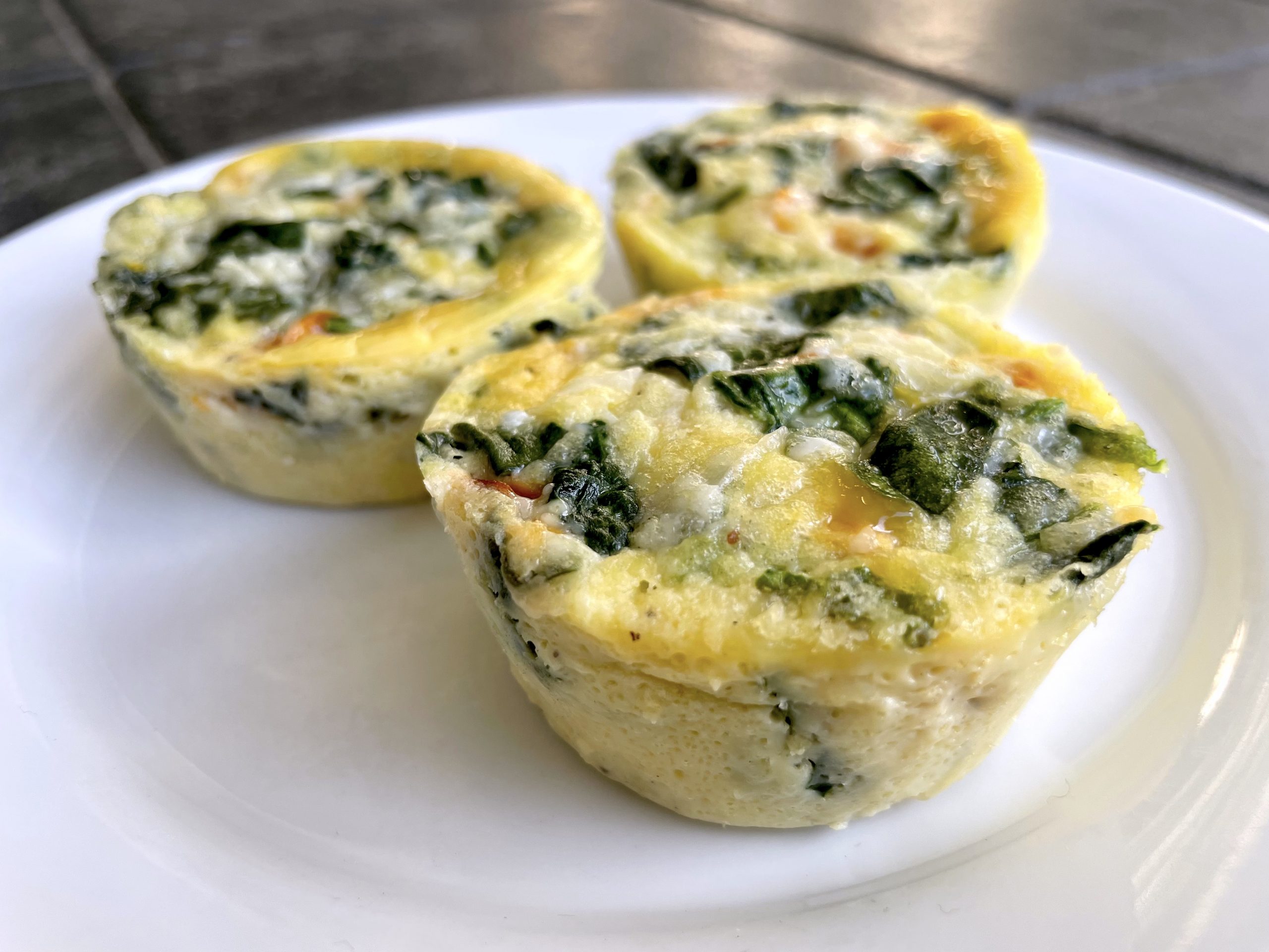 swiss chard and feta egg bites