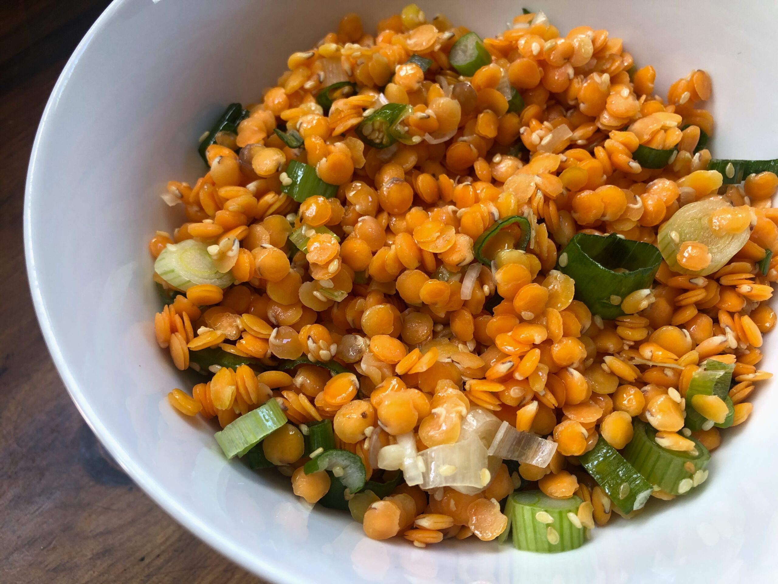 Red Lentils With Green Onion & Sesame
