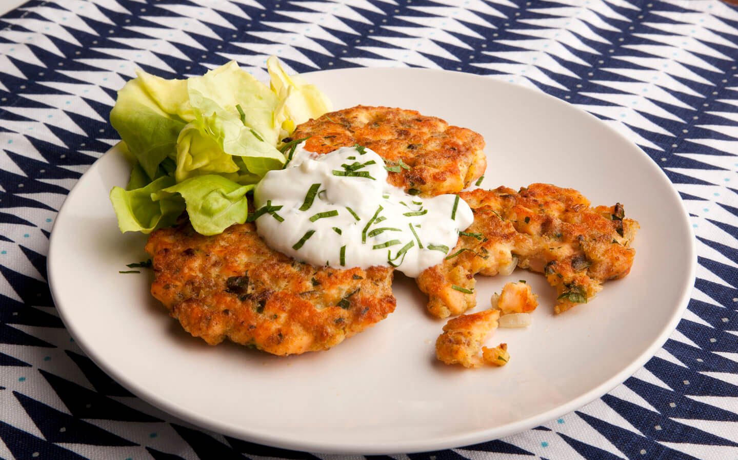 Salmon Cakes with Lemon Yogurt Sauce - Cook For Your Life- anti-cancer recipes