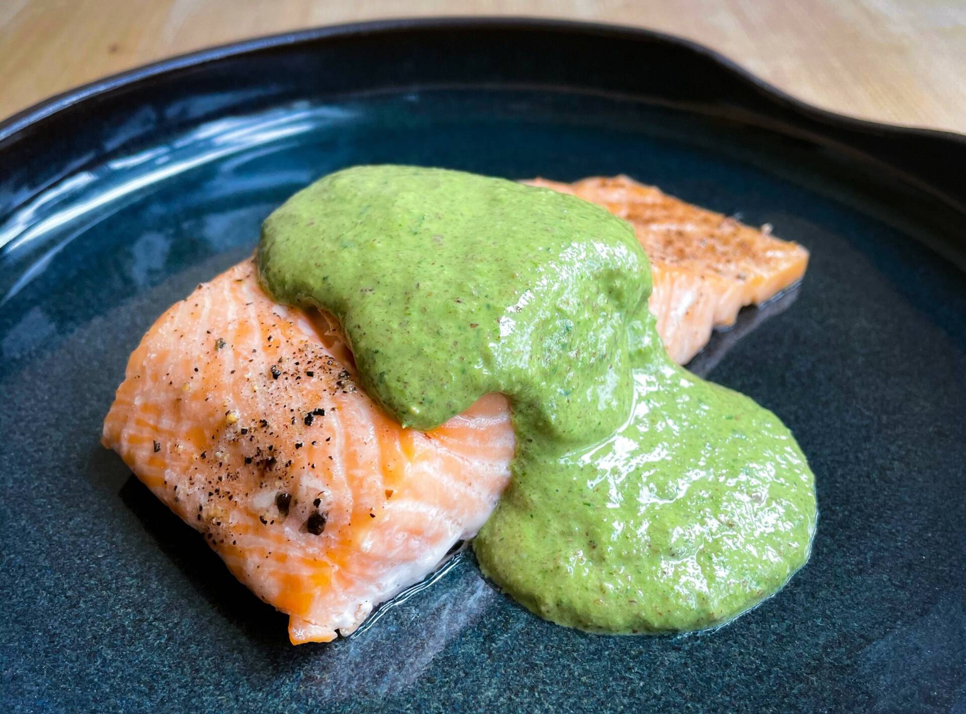 salmon with pesto