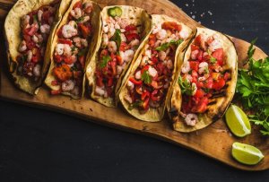 Low FODMAP Al Pastor Shrimp Tacos Recipe Image