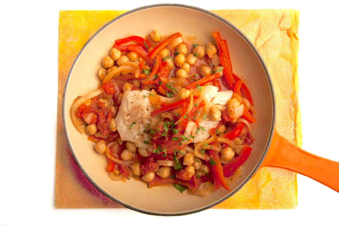 Spanish-Style Cod With Chickpeas & Peppers Recipe Image