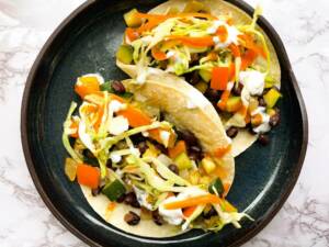 Black Bean & Sauteed Veggie Tacos Recipe Image