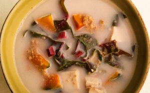 Turkey Almond Soup With Chard & Squash Recipe Image