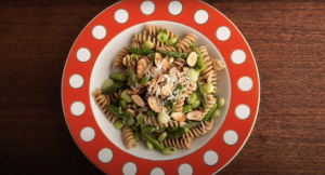 Asparagus, Lima Bean & Almond Pasta Recipe Image
