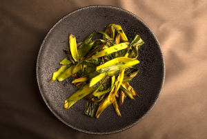 Warm Oven-Roasted Leek Top Salad Recipe Image