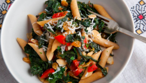 Spicy Pasta With Kale & Almonds Recipe Image